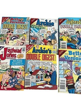 VTG Archie Comics Digest lot of 6. Betty and Veronica Jughead Double Digest
